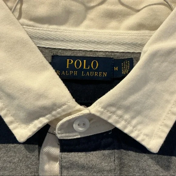 Polo by Ralph Lauren Navy & Gray Striped Rugby Shirt - Picture 2 of 4